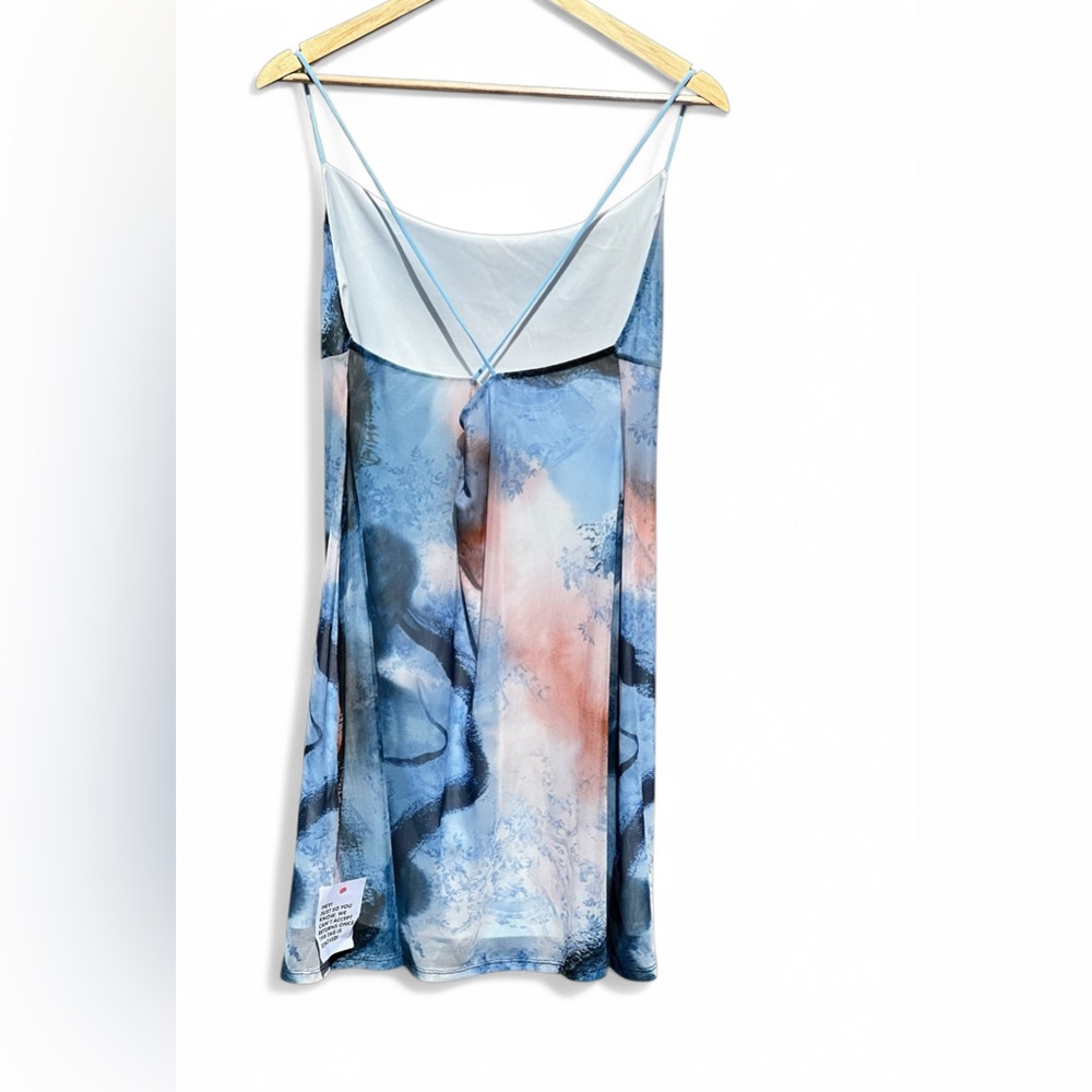 ASOS Design Mesh Cami Mini Dress With Cross Back NWT - Picture 9 of 10